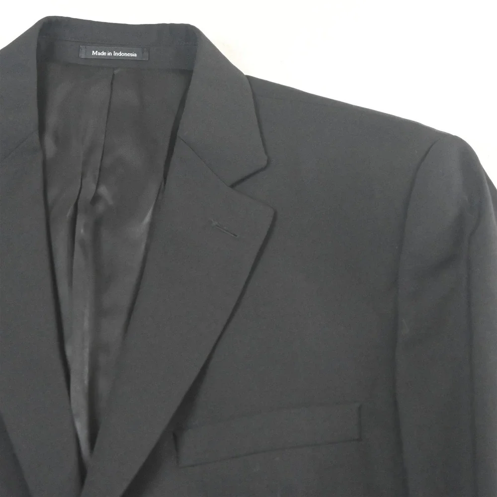Pronto Uomo‎ 42S Black 100% Wool Mens Blazer Suit Jacket Sport Coat